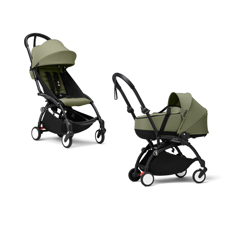 Carucior 2 in 1 pentru copii Stokke YOYO³ cadru negru, landou si sport