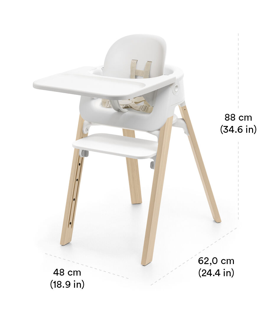 Scaun de masa pentru copii Stokke Steps™ cu baby set, tavita si centuri - imagine 11